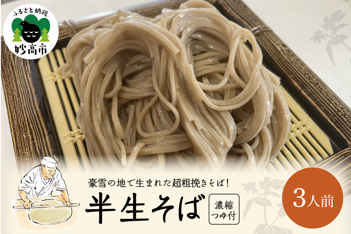 半生そば 　3人前　つゆ付